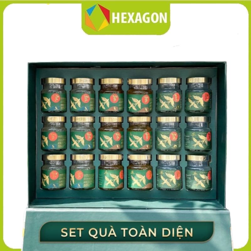 Yến sào cao cấp Thượng Vy Yến Tổ yến chưng sẵn - Set quà tặng cao cấp 18 hũ 70ml, 30% yến - Set Toàn diện