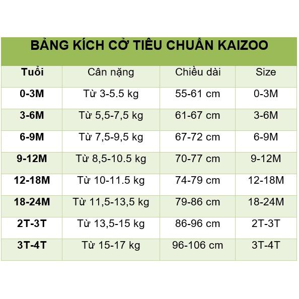 Bộ Kaizoo Cài Nút Giữa Thun Cotton Dệt single màu xanh 0 – 24M (RTN6813)