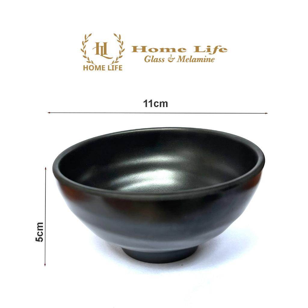 Bát cơm đen LBW045S | Bát con melamine đen nhám