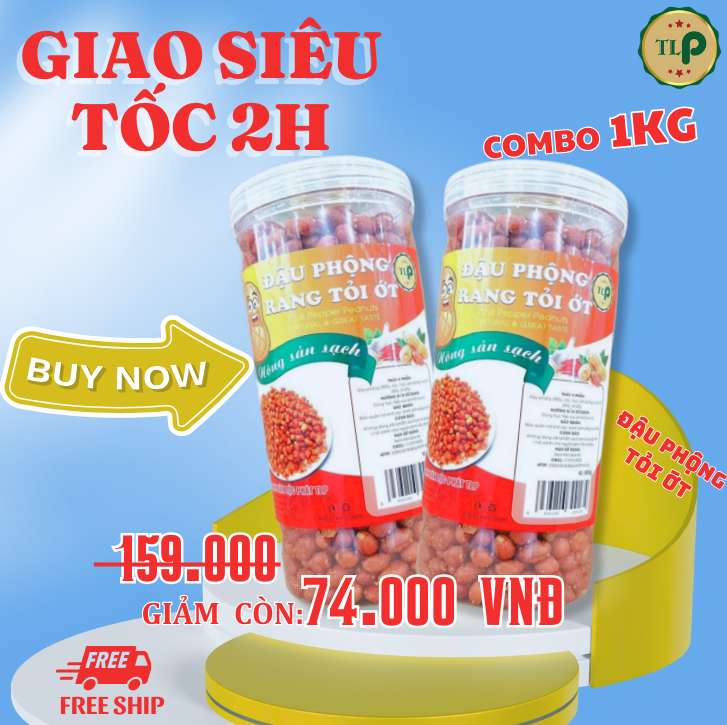 1KG ĐẬU PHỘNG SẤY TỎI ỚT TLP