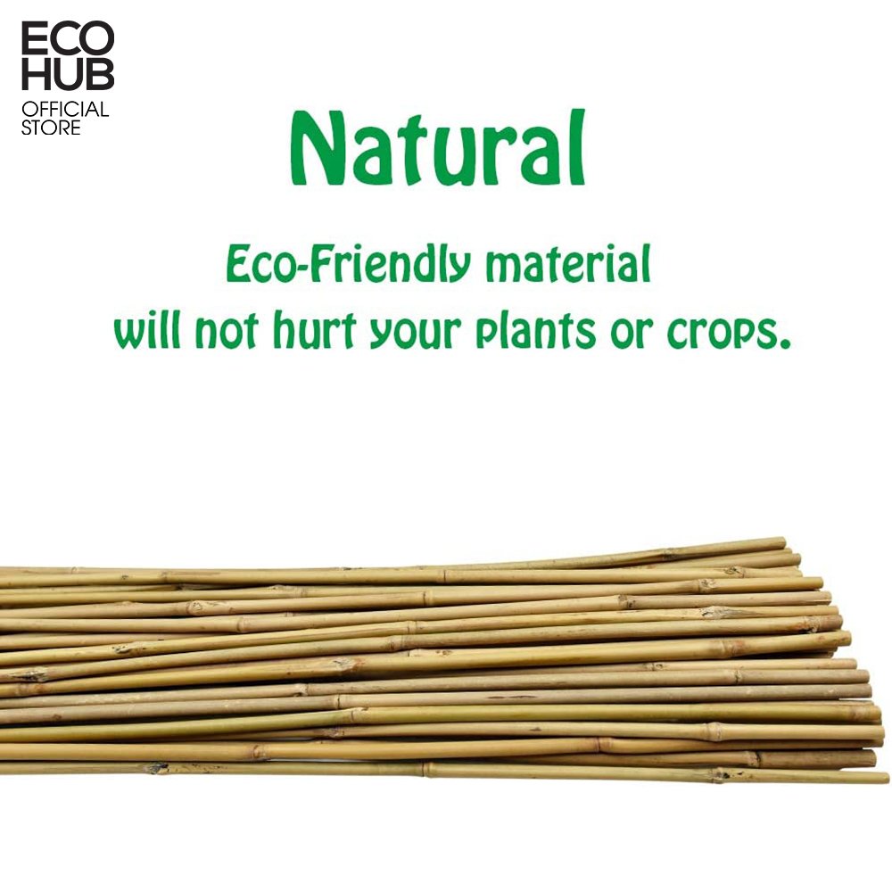 Bộ 4 Cọc tre ECOHUB dùng để trồng cây, làm hàng rào sân vườn đã được hấp cacbon tuổi thọ 2-3 năm ngoài dài 1m đường kính 10-12mm.