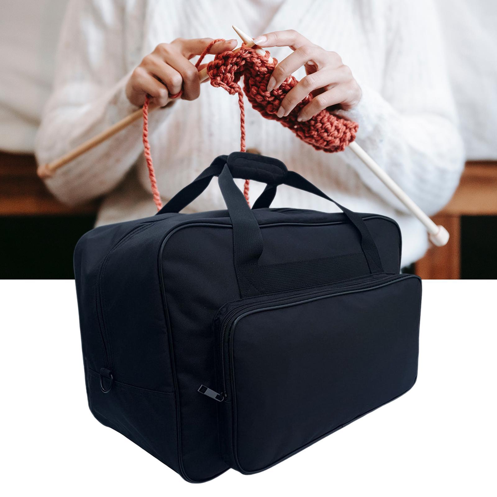 Black Sewing Machine Storage Bag Tote Shoulder Bag Portable Carrying Case Universal Oxford Cloth Travel Compatible with Most Sewing Machines