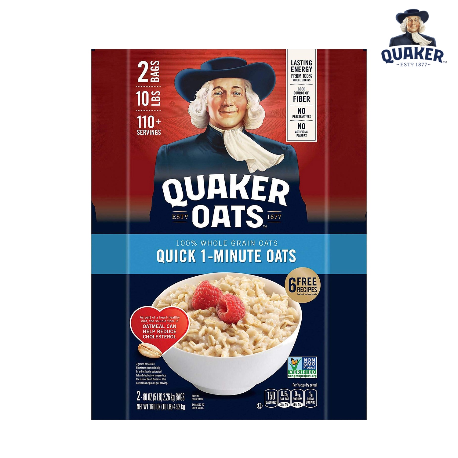 Yến Mạch Quaker Oats Quick - 1 Minute 4,52kg (Dạng Hạt Cán Vỡ) - Thực phẩm ăn kiêng hỗ trợ giảm cân tốt cho sức khỏe