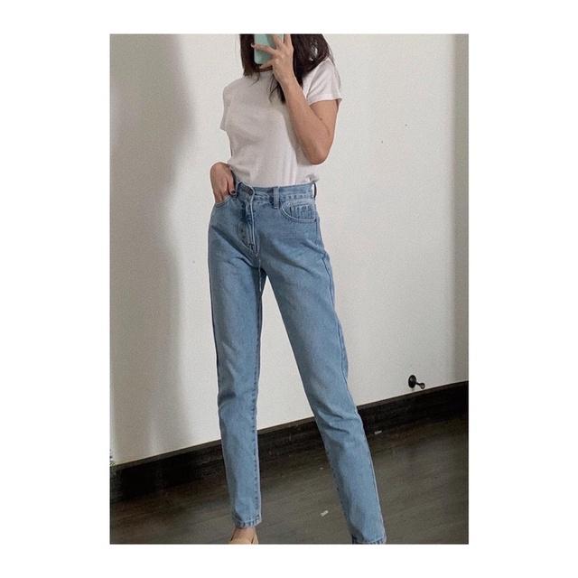 QUẦN MOMJEANS XANH NHẠT