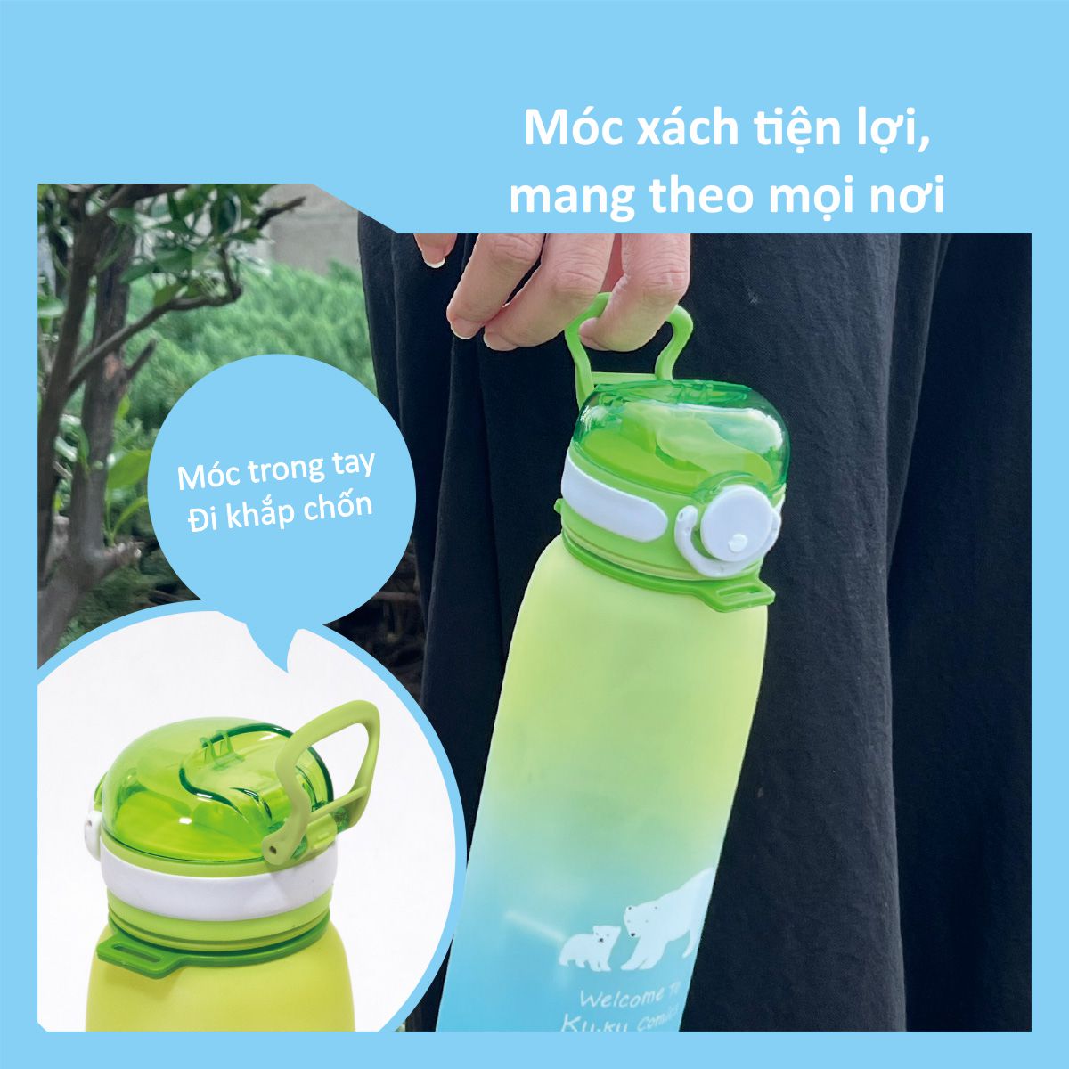 Bình Uống Nước Có Ống Hút Cho Bé Ku.Ku Duckbill - Nhựa Tritan - 550ml