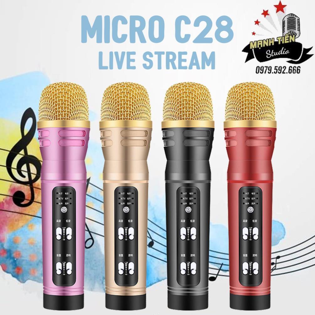 0357628205 Mic C28 thu âm, hát karaoke, livetream tiktok,bigo - thiết kế nhỏ gọn, sang chảnh 0357628205