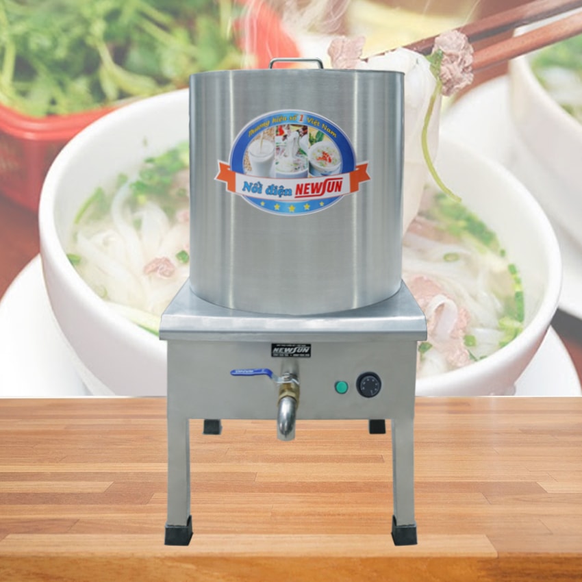 Nồi Nấu Phở Điện Liền Nồi NEWSUN, Inox 304 - Hàng Chính Hãng