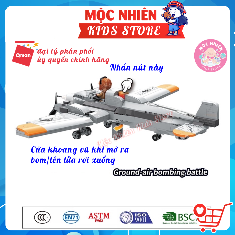 Đồ chơi lắp ráp xếp hình Máy bay chiến đấu Qman 21013 – Máy bay ném bom dành cho các bé trên 6 tuổi