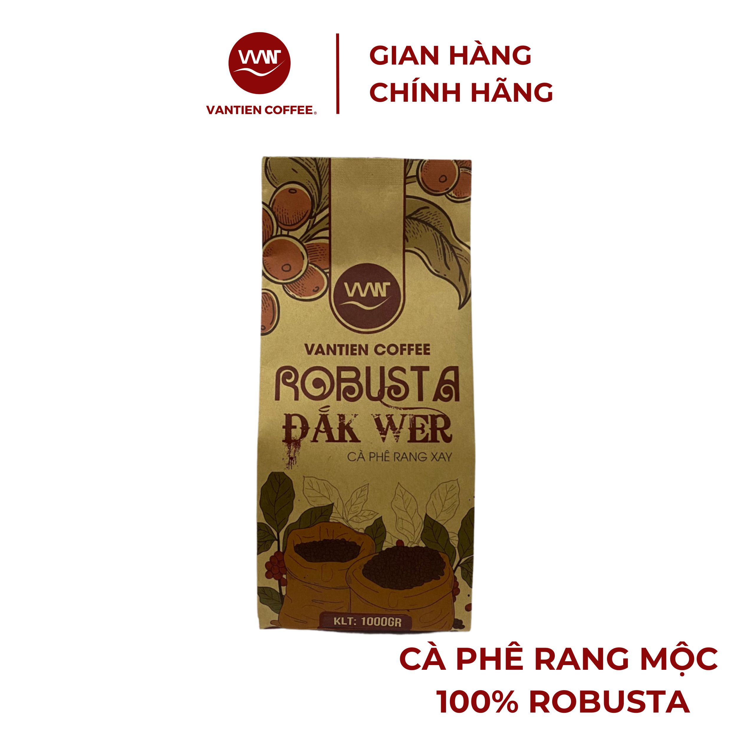 Mua 1 Tặng 1 - Cà phê rang xay Vantien Coffee Robusta Đắk Wer vị đắng mạnh, nhiều hàm lượng cafein