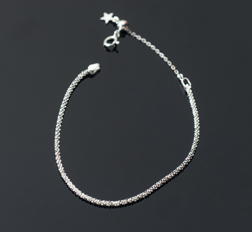 Lắc Tay Bạc Nữ - Vòng Tay Bạc Nữ S925 - Đơn Giản Lấp Lánh - LTBN01 - Tặng hộp đựng lắc - Tặng Khăn Lau Bạc