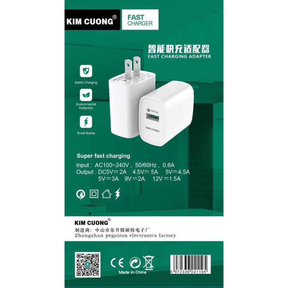 Cóc Sạc Nhanh Kim Cương K902 22W- Hàng chính hãng