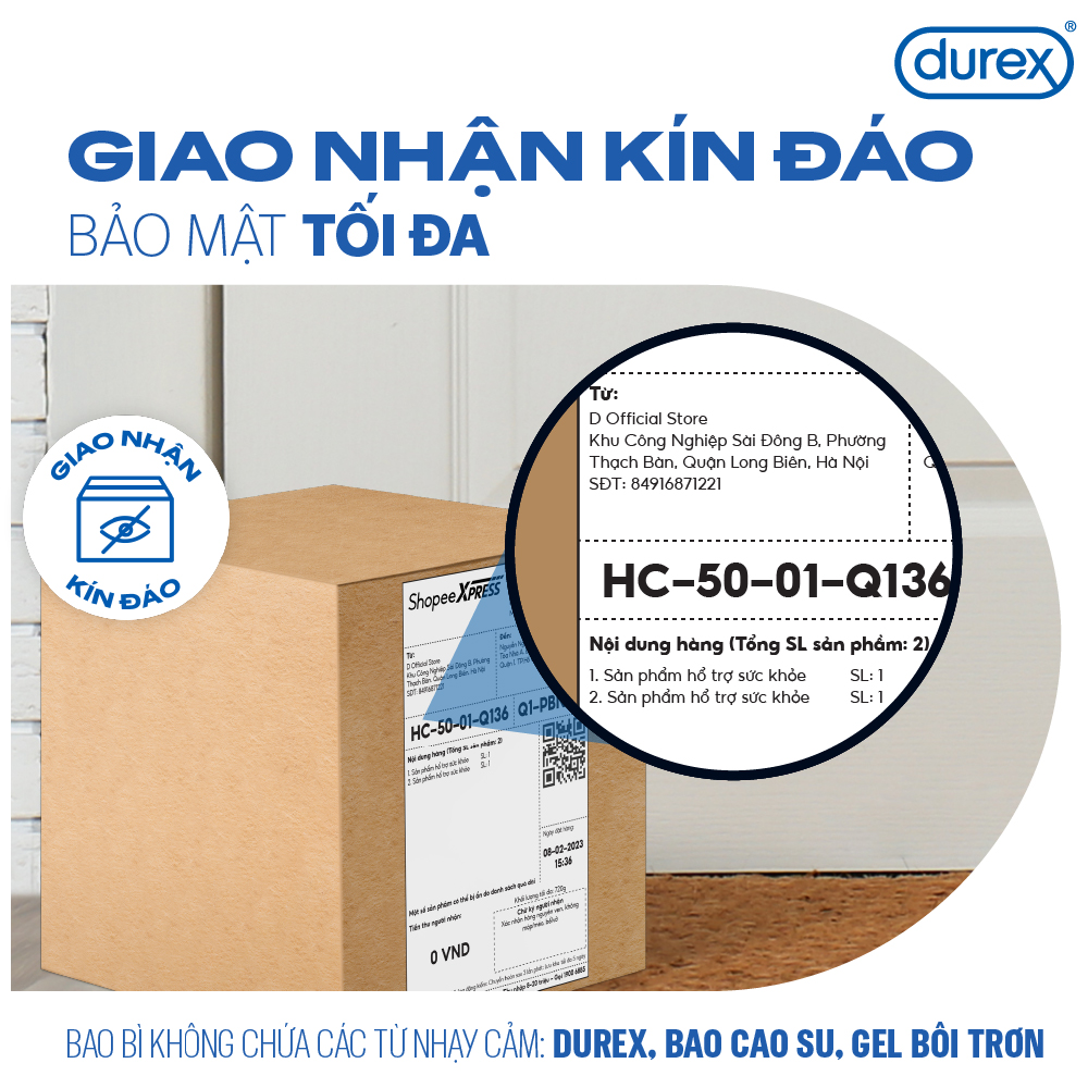 Combo 2 bao cao su Durex Invisible Extra Thin Extra Lubricated Hộp 10 Bao - 2 hộp 20 bao
