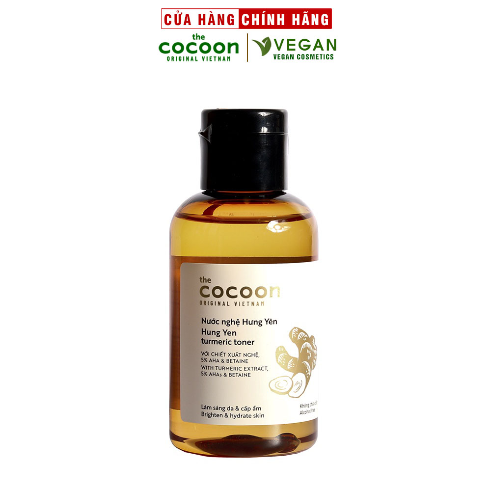 Toner nước nghệ Hưng Yên Cocoon 140ml giúp da sáng mịn rạng rỡ thuần chay
