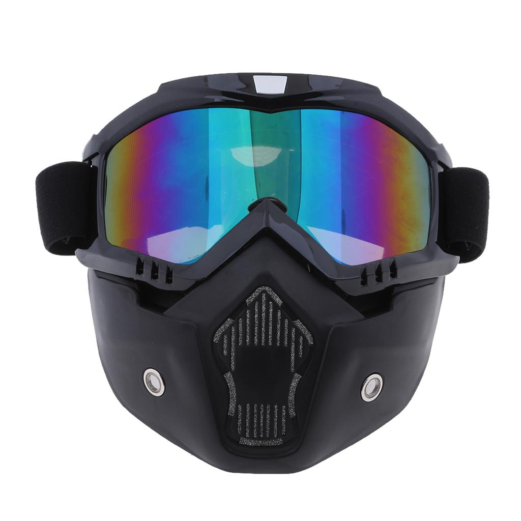 Detachable Face Mask Goggles Shield Windproof Dustproof Helmet Eyewear
