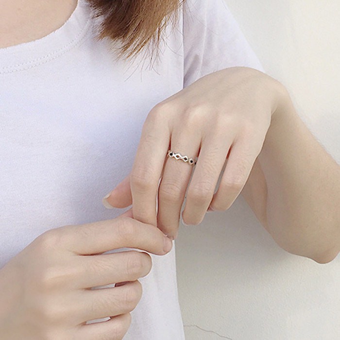 Nhẫn Nữ | Nhẫn Nữ Bạc Thái Hình Thoi N1742 - Bảo Ngọc Jewelry