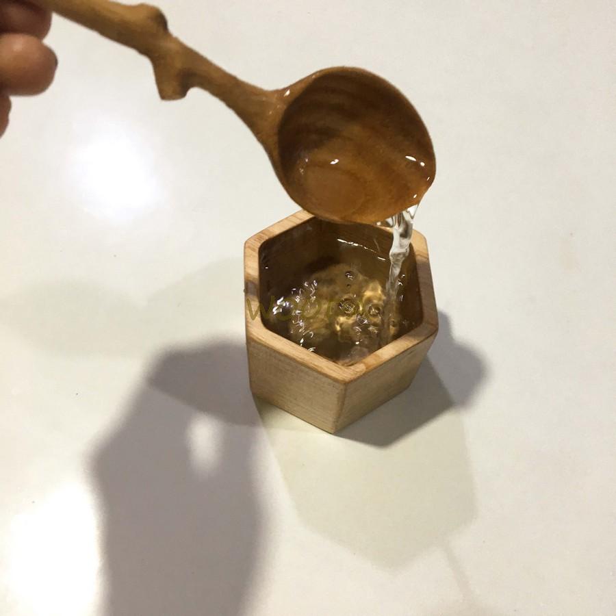 Cốc gỗ/ly gỗ Tần Bì hình lục giác tối giản