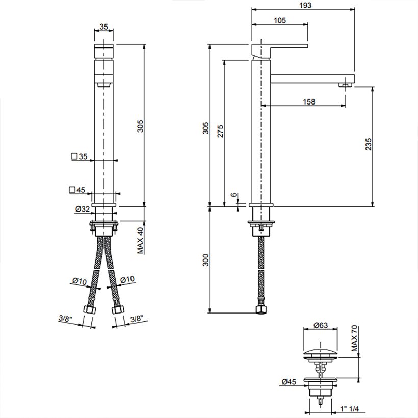 Vòi chậu lavabo cao SLIM 49029CR iCrolla - HÀNG CHÍNH HÃNG