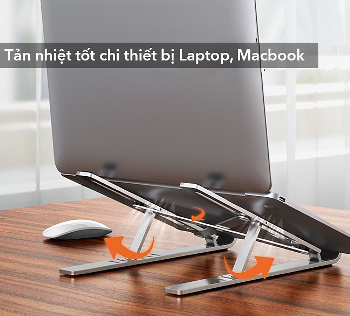 Giá đỡ laptop dododios chất liệu hợp kim nhôm bền bỉ có thể gập lại tiện dụng, Giá đỡ LAPTOP, dành cho MACBOOK, dành cho IPAD bằng nhôm có thể điều chỉnh được độ cao, đế tản nhiệt kê laptop nhôm - Model 2X - Hàng Chính Hãng dododios