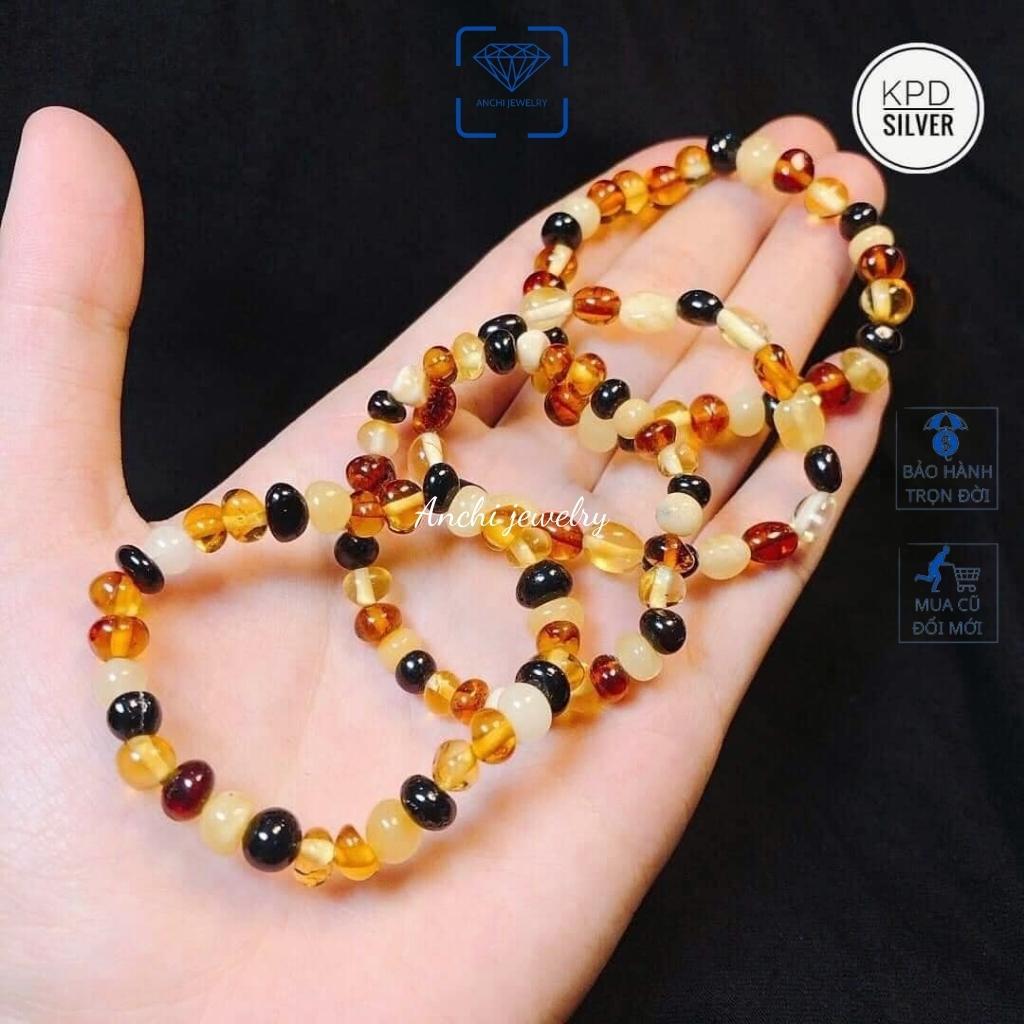 Vòng hổ phách cho bé, vòng cổ vòng tay hổ phách thật,Anchijewelry