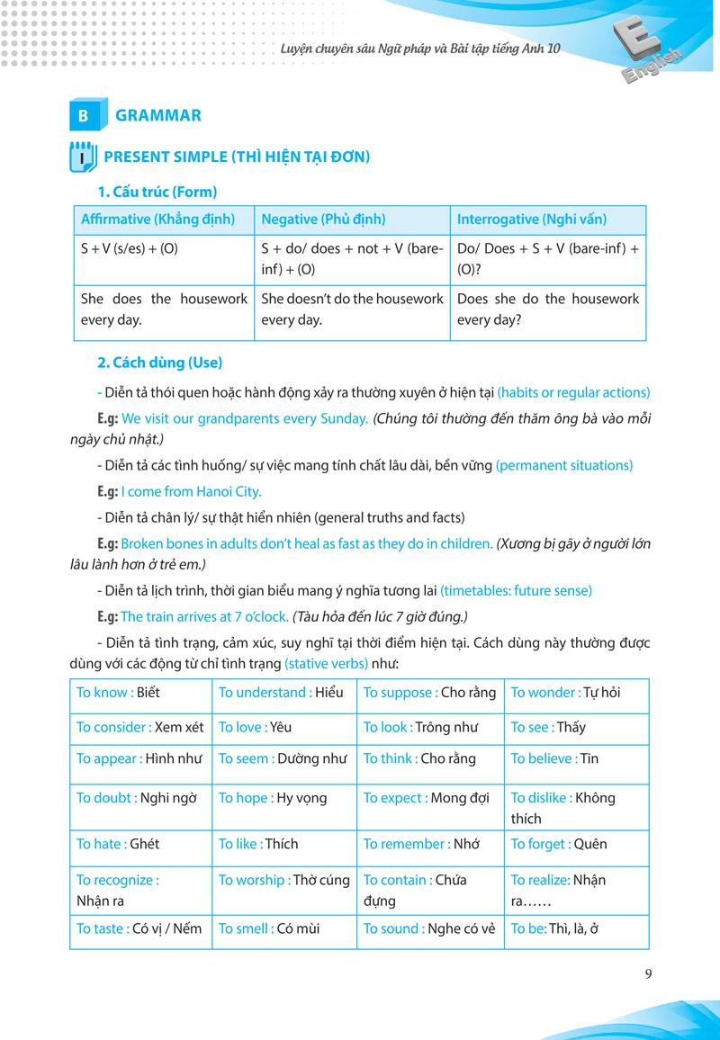 Sách Luyện Chuyên Sâu Ngữ Pháp Và Bài Tập Tiếng Anh Lớp 10