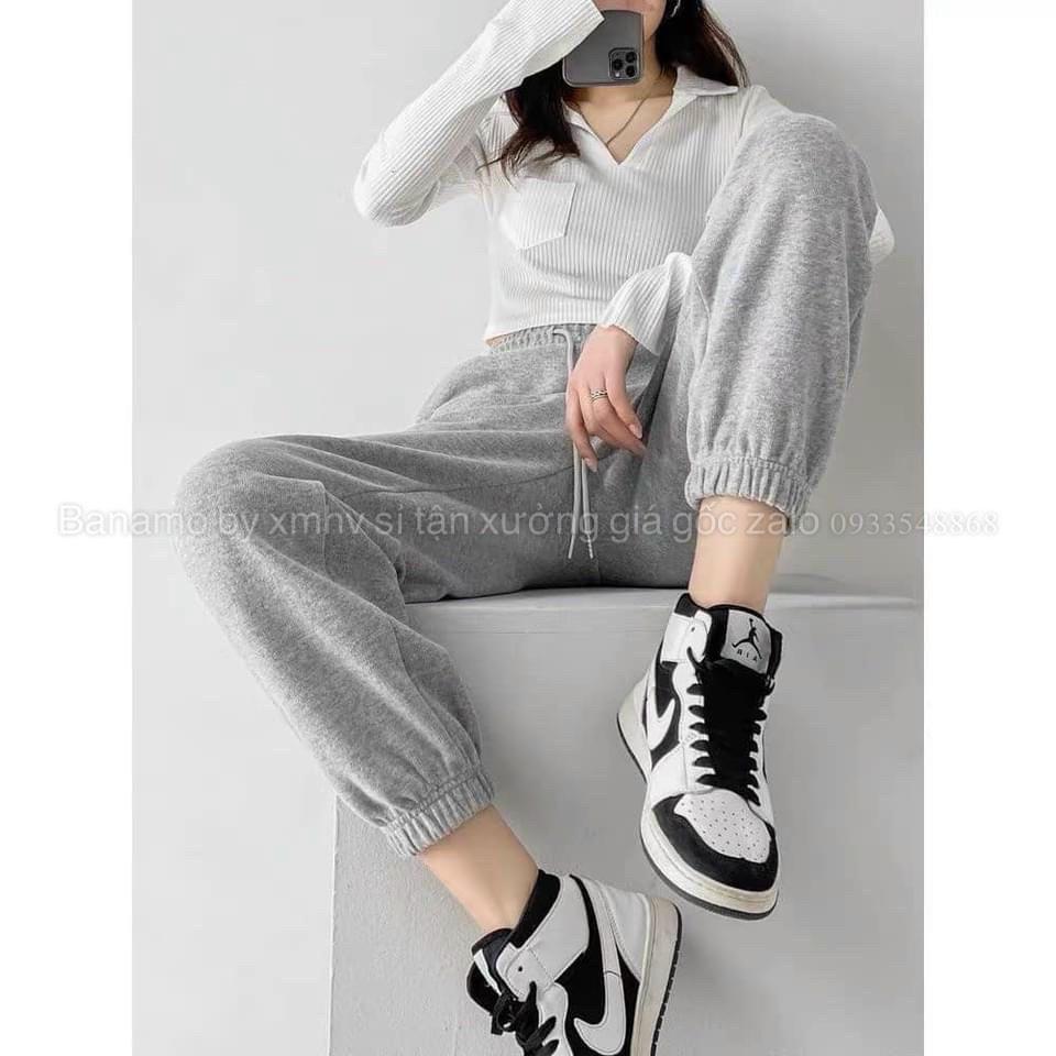 Quần Jogger len tăm nữ chất đẹp thời trang Banamo Fashion 243