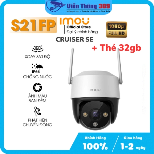 Camera WIFI ngoài trời IMOU S21FP, S41FP có màu ban đêm, xoay 360 độ - Hàng chính hãng