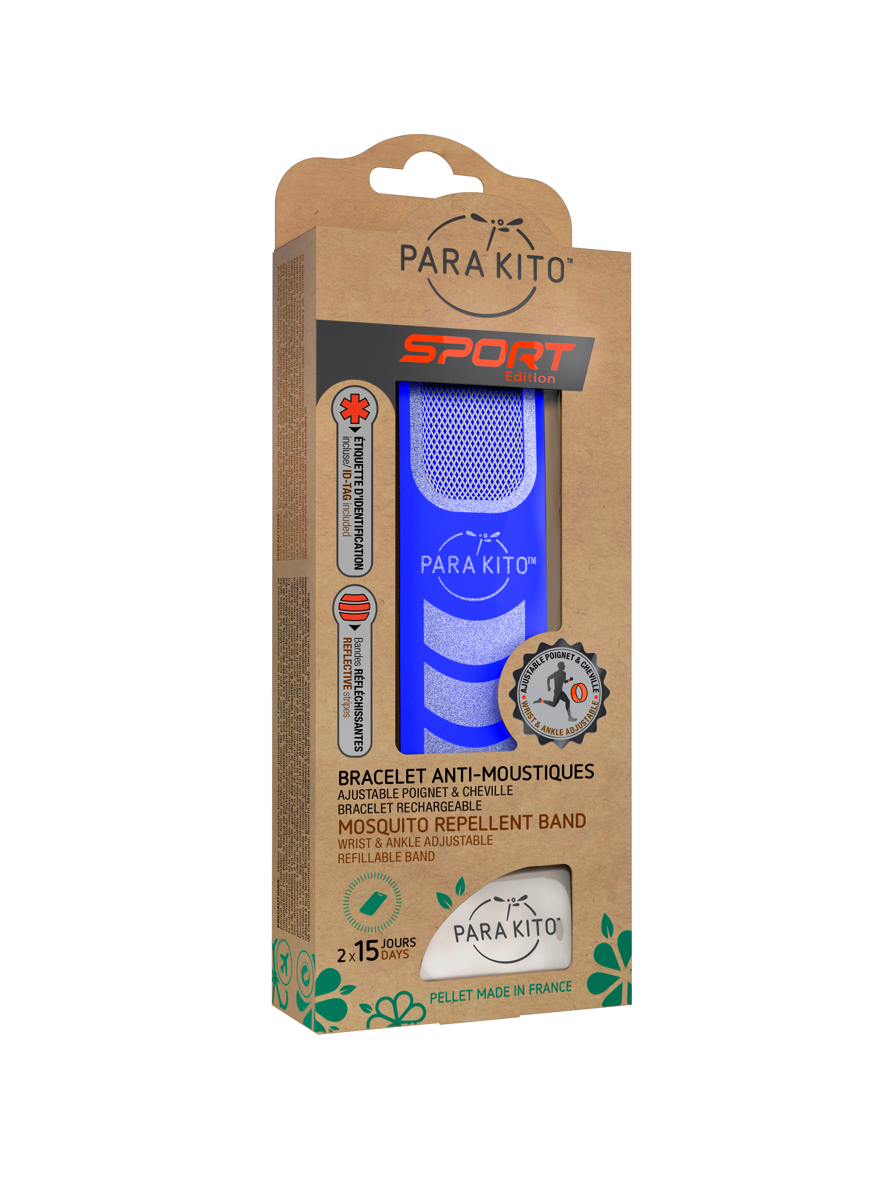 Sản phẩm Chống muỗi PARA’KITO™ kèm vòng đeo tay thể thao cá tính Màu Xanh / Blue Sport Band