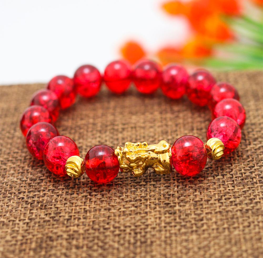 Vòng Tay Tuyết Thạch Anh Mix Tỳ Hưu Mạ Vàng Cao Cấp - Thiết Kế Tinh Tế Sang Chảnh - Phụ Kiện Thời Trang Siêu Xinh, Hộ Vận Mạng Lại May Mắn Cho Mọi Người