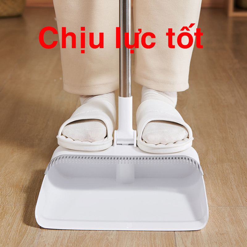 Bộ chổi quét nhà cán dài kèm hót rác 2 in 1 xoay 180 độ gấp gọn lông mềm cao cấp tiện dụng thông minh mới E2396