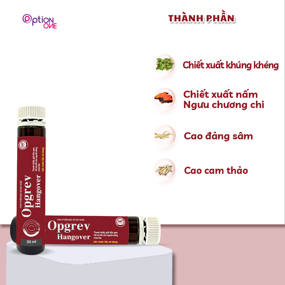 Nước uống giải rượu, thanh nhiệt - giải độc gan Opgrev Hangover, 30ml