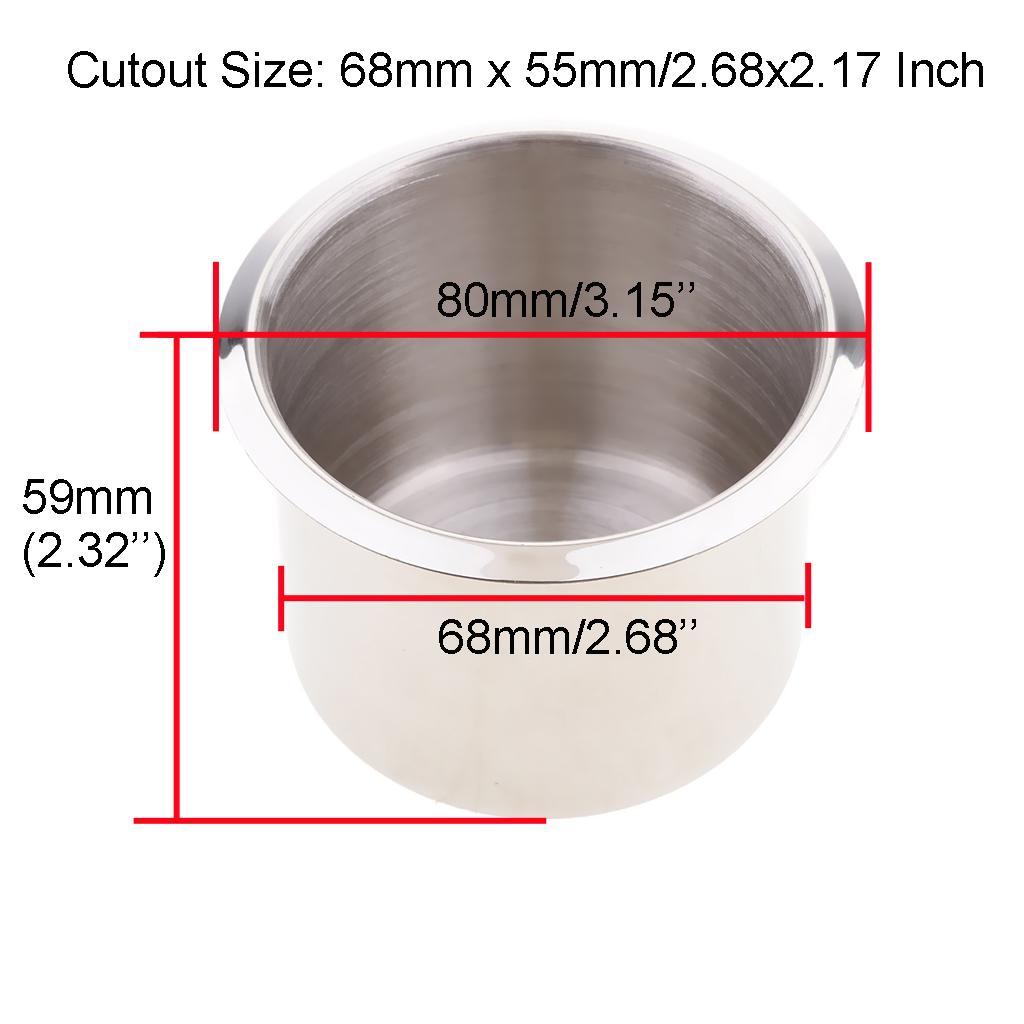 11x Stainless Steel Recessed Cup Drink Holder for Marine Boat RV Camper
