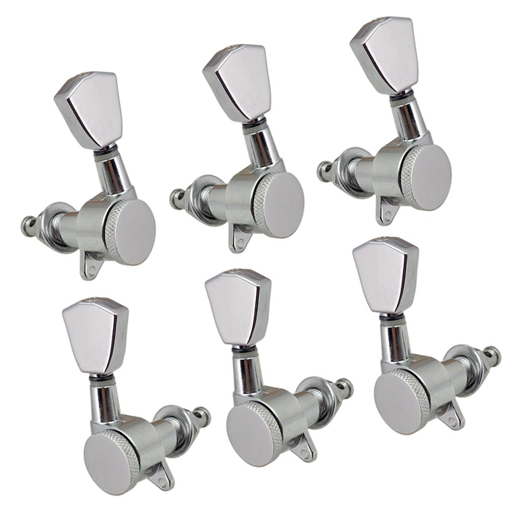 3L3R Đàn Guitar Điện Chỉnh Chốt Máy Đầu Núm Phần Phụ Kiện Bạc