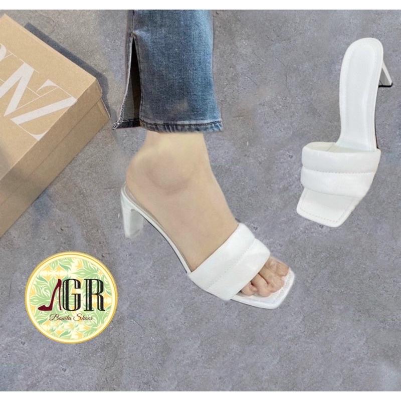 Guốc bản phồng viền giữa gót dẹp 8 cm hàng đẹp
