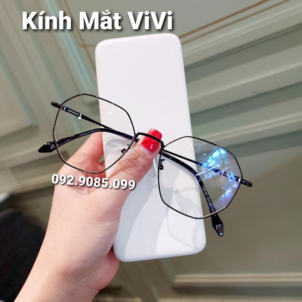 Gọng kính cận thời trang đa giác nam nữ V29165 chất liệu kim loại, nhận cắt cận viễn loạn Kính mắt ViVi