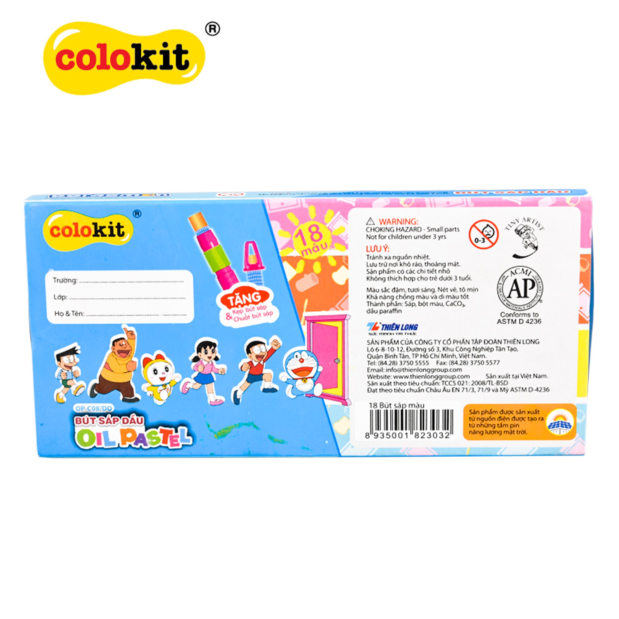 Bút sáp dầu màu Pastel Thiên Long Colokit Doraemon OP-C08/DO