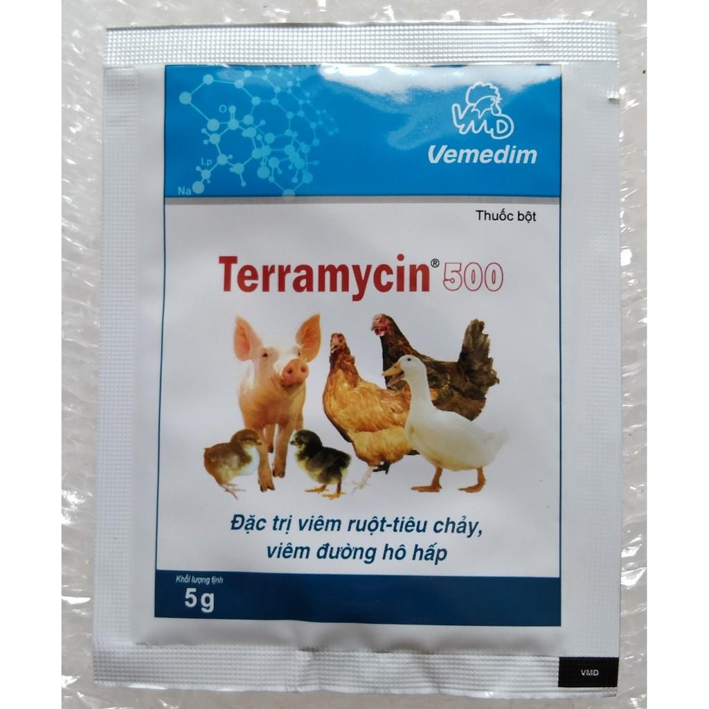 1 gói terramycin 500 tr.ị viê.m ruộ.t, tiê.u ch.ảy, viê.m đường h.ô hấ.p cho chim,vẹt, yến phụng