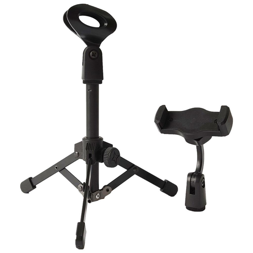 Amagogo Mic Stand Desktop Tripod with Mic Clip Universal Portable for Lectures