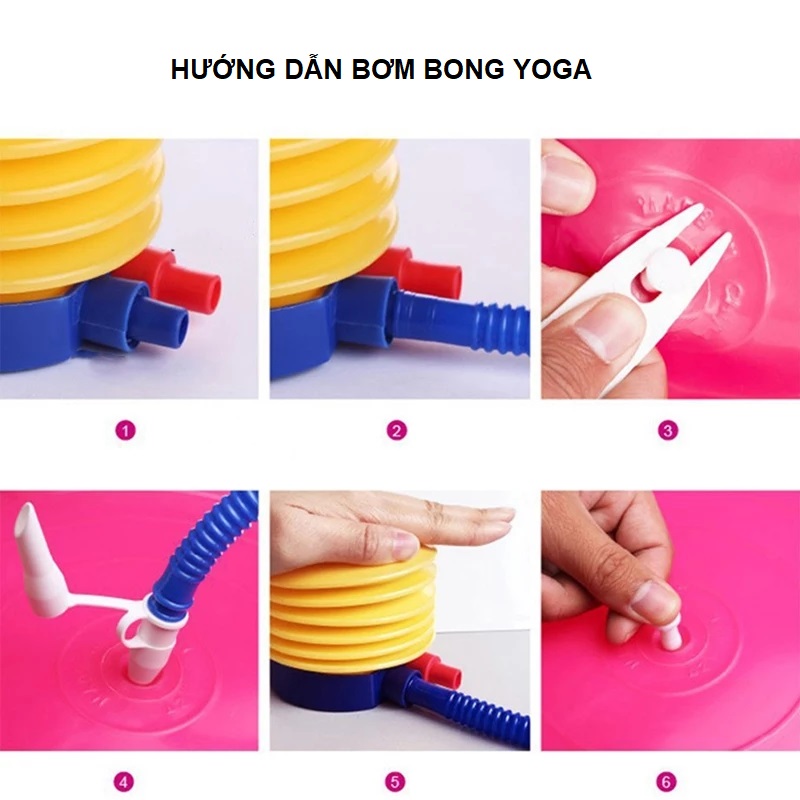 Bóng tập Yoga 75cm + Tặng kèm dụng cụ bơm bóng Yoga (Màu ngẫu nhiên)