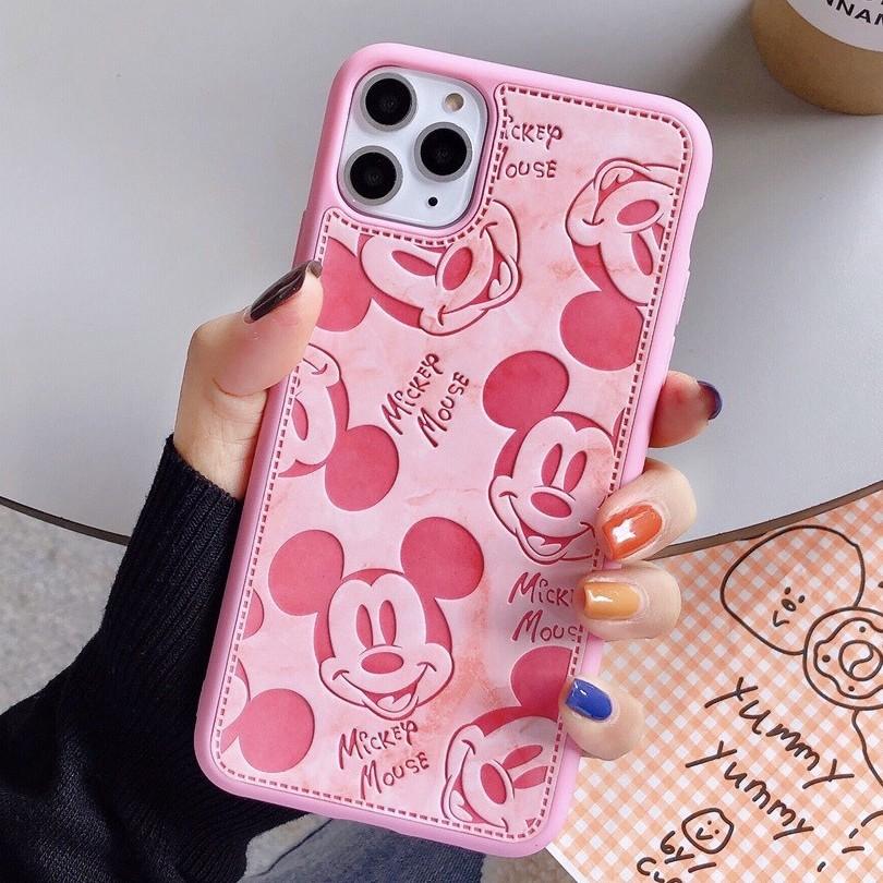 Ốp Da Mềm Họa Tiết Đá Hoa Cương In Logo MICKEY Dành Cho 6G/7G/8G/6P/7P/8P/X/XS/XSMAX/11/11PRO/11PROMAX