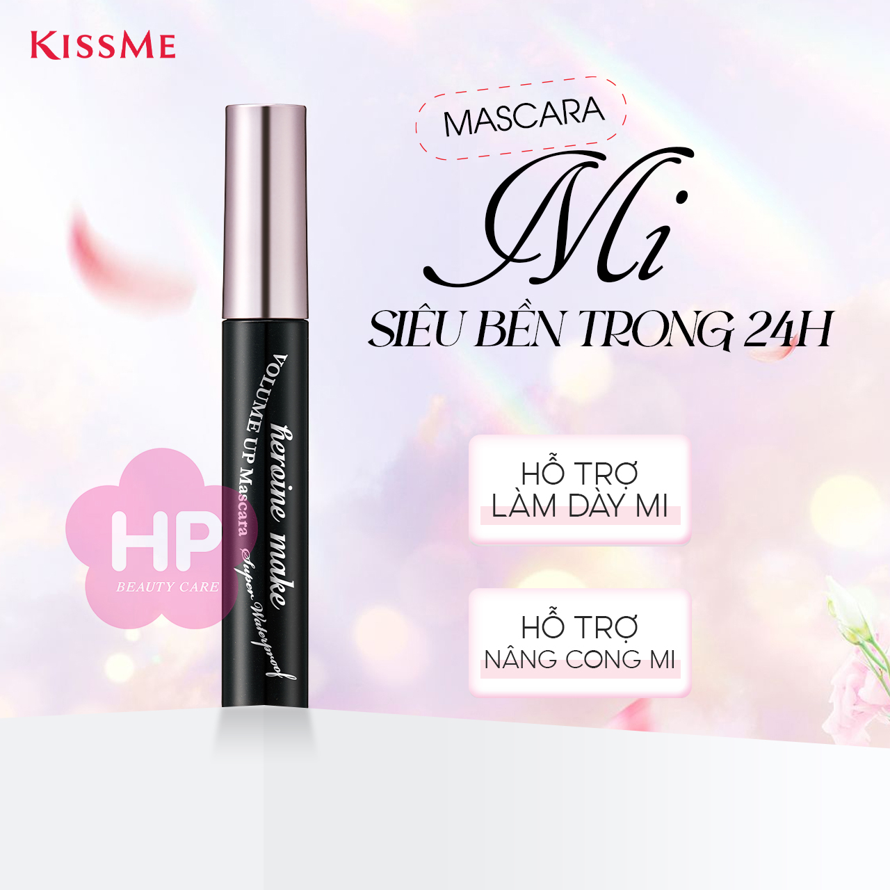 Mascara Nâng Cao Giúp Nâng Cong Và Làm Dày Rậm Mi Tối Đa Siêu Bền Trong 24h Màu Đen Tuyền Kissme Heroine Make #01 6 G