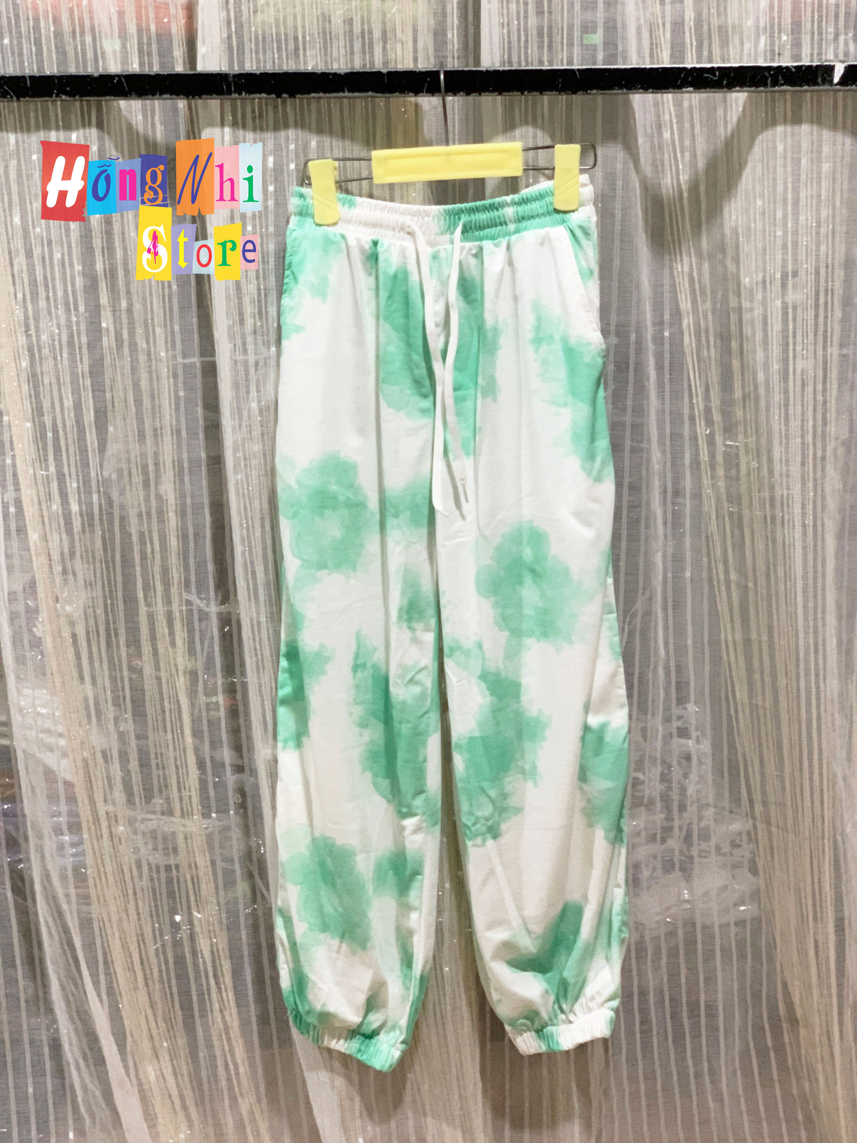 Quần Jogger Lưng Thun Loang Màu Dài Bo Lai Dáng Rộng Xanh Lá - Jogger 3D Long Basic Pant Unisex - MM - L