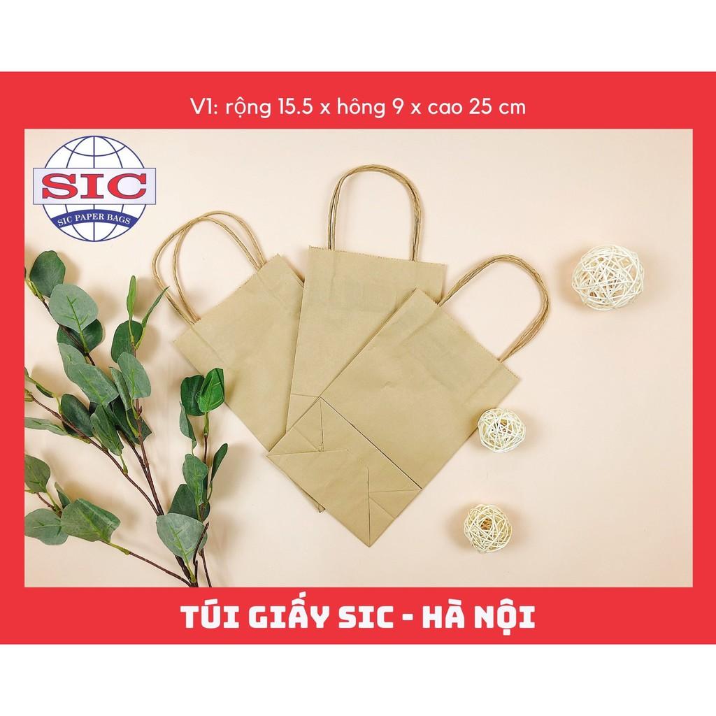 100 CHIẾC TÚI GIẤY V1-15,5x9x25 cm CÓ QUAI