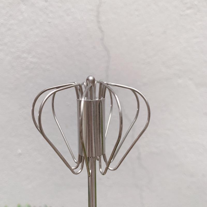 Cây Đánh Trứng Inox Có Trục Xoay Tự Động Nhỏ Gọn Tiện Dụng