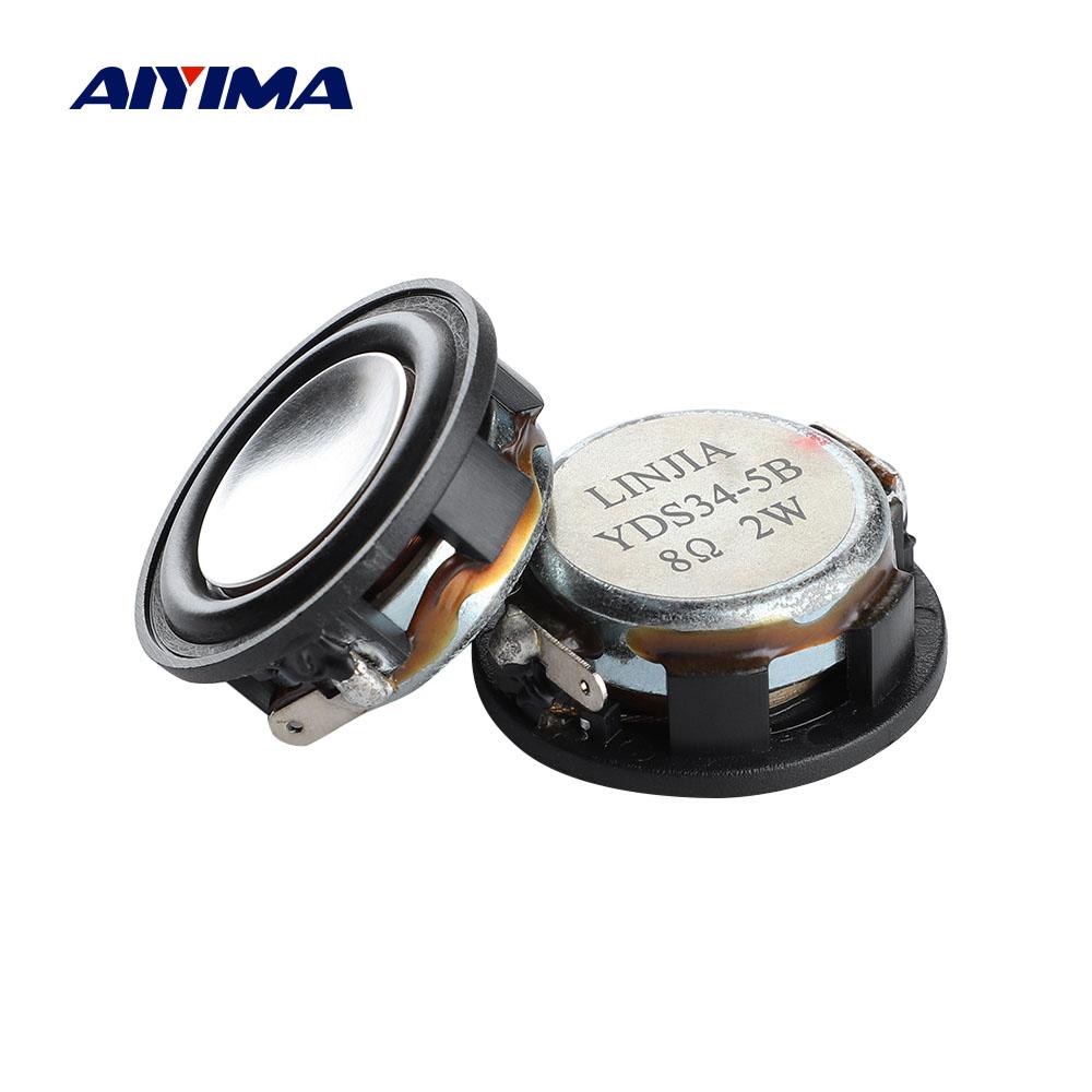 AIYIMA 34MM 8 Ohm 2W Full Tần Số Loa Mini Neodymium Từ Tính Loa Nhôm Lưu Vực Viền Cao Su Loa 2 Chiếc