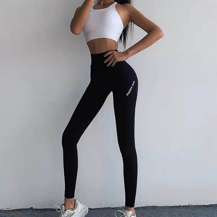 Quần dài tập gym yoga legging nữ chất dệt kim cạp cao co giãn 4 chiều nâng mông tôn dáng-đồ tập gym yoga nữ(Quần Ami001)