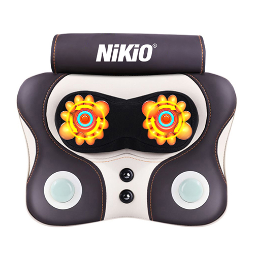 Máy (Gối) Massage Đấm Bóp Cổ Vai Gáy Nikio NK-136DC - Xoa Bóp Con Lăn Kết Hợp Hồng Ngoại, Hỗ Trợ Mát Xa Lưng, Đùi, Tay, Giảm Đau Nhức Toàn Thân - Pin Sạc Không Dây Tiện Lợi