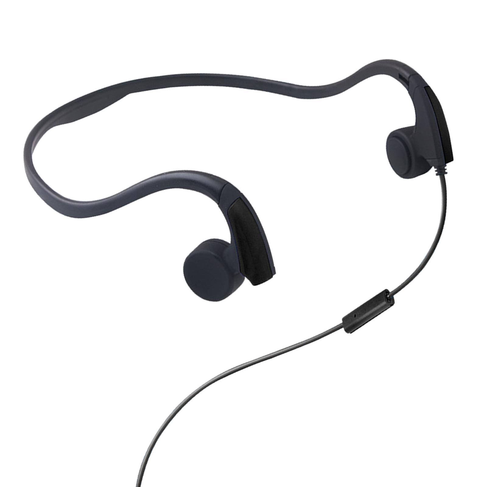 Bone Conduction Wired Headset Voice Control with Mic Neckband Headset Headphones Earphone for Running Sports Mobile Phones Game Music