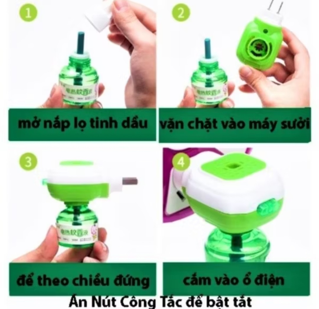 MÁY XÔNG TINH DẦU ĐUỔI MUỖI TẶNG LỌ TINH DẦU CAO CẤP