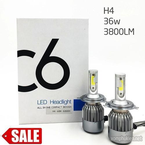 ĐÈN TRỢ SÁNG XE MÁY C6 TRẮNG, ĐÈN XE, ĐÈN LED XE MÁY, ĐÈN LED C6 CAO CẤP, ĐÈN C6 36W