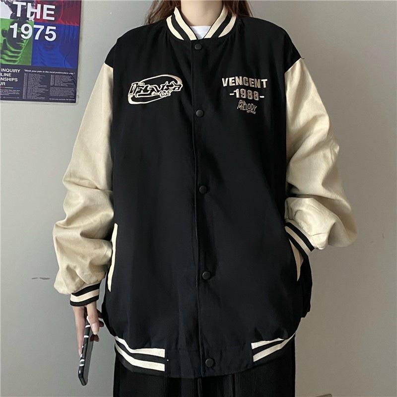 Áo Khoác Bomber Varsity Jacket Bóng Chày VENGENT 1988 Chất Da Lộn Lót Dù Form Rộng Basic Nam Nữ Unisex Couple Ulzzang